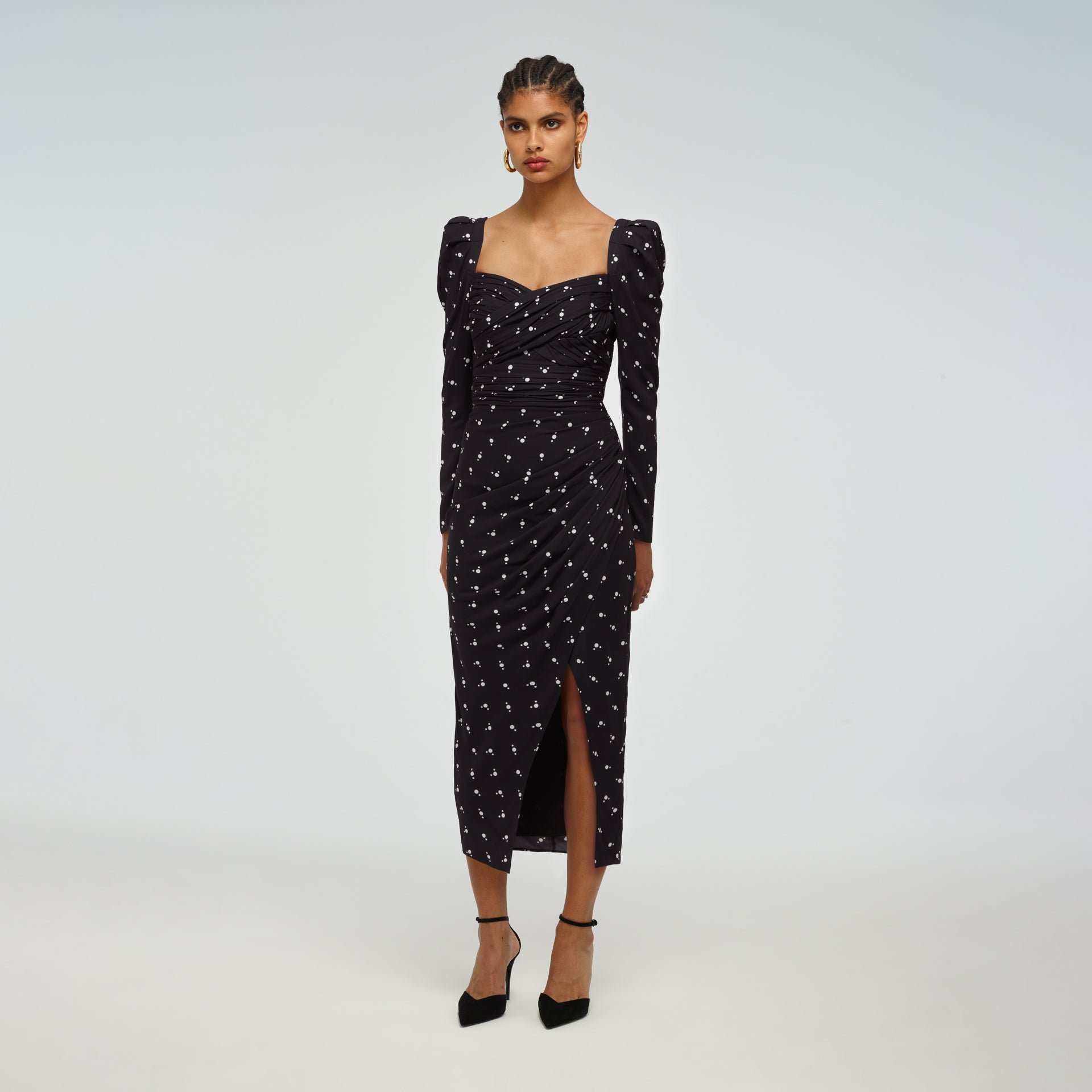 Long Sleeve Polka Dot Dress | self-portrait